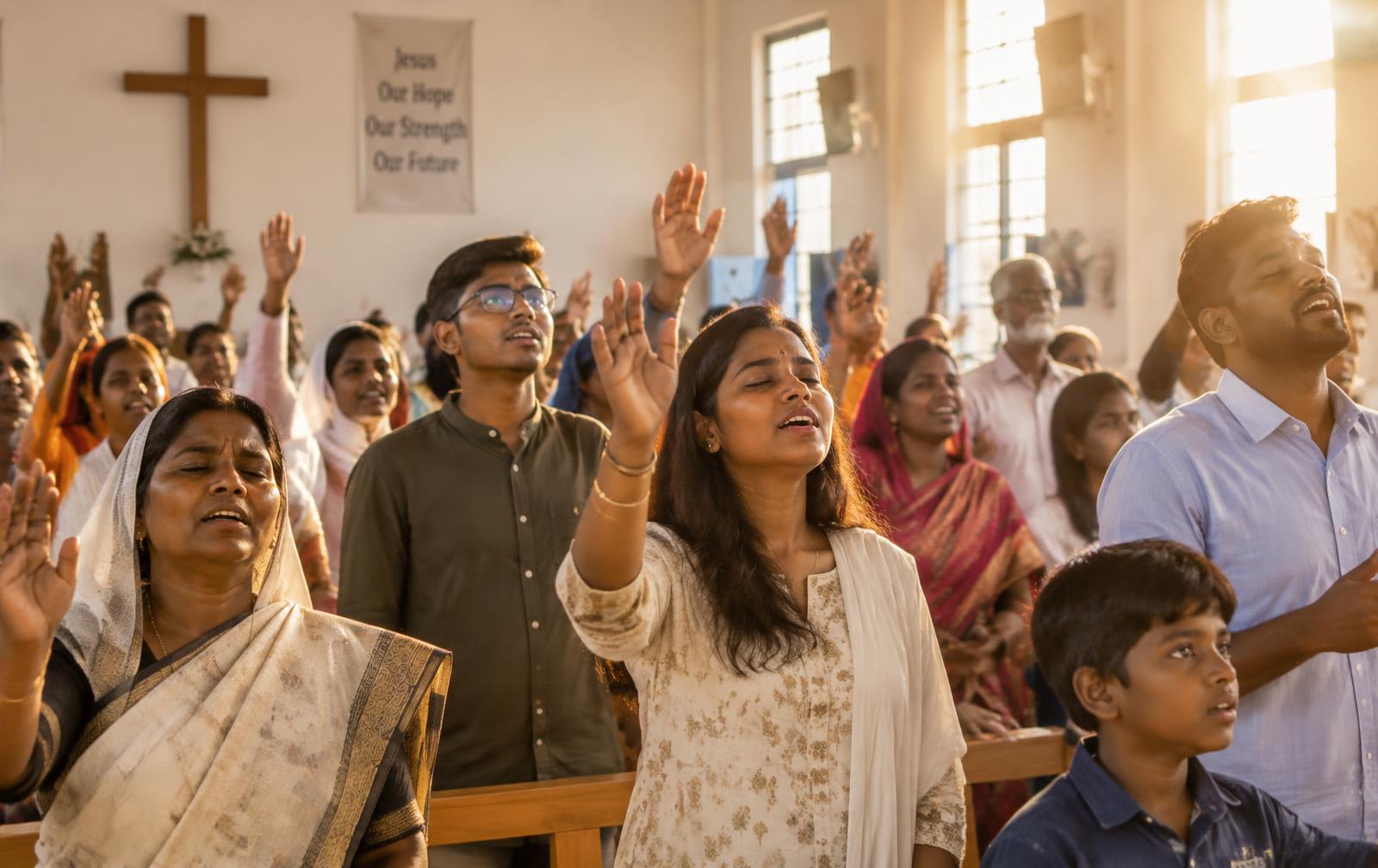 Our church family worshipping together